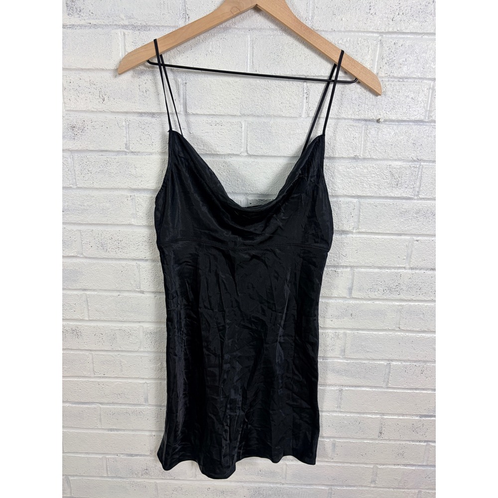 Victoria's Secret Slip Dress Women S Black Cowl Neck Satin Mini Lingerie - Picture 2 of 9